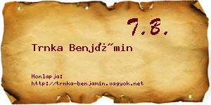 Trnka Benjámin névjegykártya